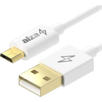 Kabel AlzaPower Core USB-A to Micro USB 2m bílý