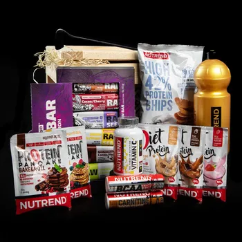 Dárkový potravinový koš BarKanystr.cz - Dárková bedna s páčidlem - Fitness