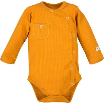 Kojenecké oblečení Eevi Body celorozepínací s kapsičkou Simply Comfy MEDOVÉ - 56