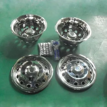 Poklice na kolo Sada nerezových poklice pro 16" disky 16x6, Ford Transit (2014-), nerez. ocel s uchycením pod šrouby, PCD 180mm