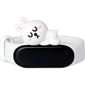 Příslušenství k chytrým hodinkám Mi Band 3/4 dětský silikonový 3D náramek zvířátka Barva: Bílá