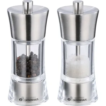 Mlýnek na koření Set mlýnků AACHEN akryl/nerez 14 cm - Zassenhaus (AACHEN sada mlýnků na pepř a sůl 14 cm nerez/akryl - Zassenhaus)