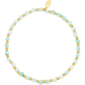 Náramek Sylviene Korálkový náramek Amazonit zlatá 170 mm