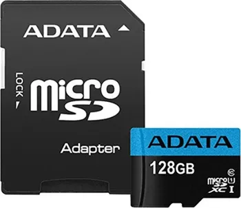 Paměťová karta ADATA micro SDHC/SHXC 128 GB UHS-I U3 + adaptér (MSDX128G100V30)