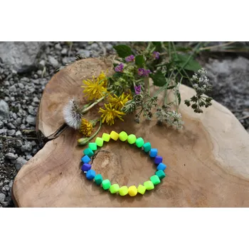 Náramek NEONIES KOSTKY - CHLAPECKÝ NÁRAMEK DUHA 13 cm