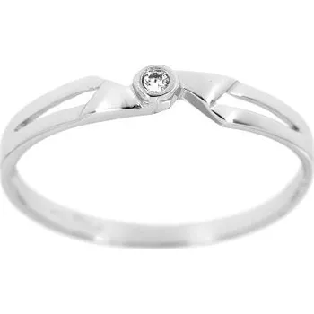 Prsten Zlatnictví U Kostela Dámský prsten s bílým kamínkem 1178bb 58 3131-20647423 58 mm