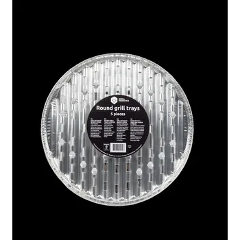 Jídlonosič Hliníkový tác kulatý 5ks Grill Fanatics