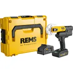 Lisovací kleště REMS Mini-Press 22V ACC + L-Boxx, Aku Li-Ion, 578014 bez čelistí (REMS 578014 R220, 22V Akumulátorový radiální lis s automatickým zpětným chodem na výrobu lisovaných spojů Ø 10 – 40 mm)