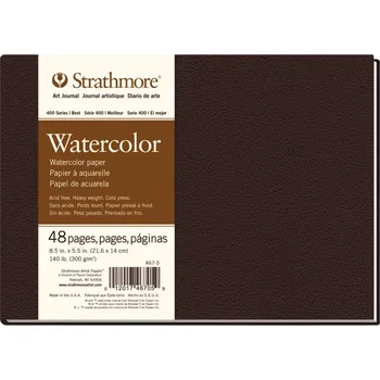 Umělecký papír Strathmore Watercolor, pevné desky, 21,6x14cm, 24 listů 300 g