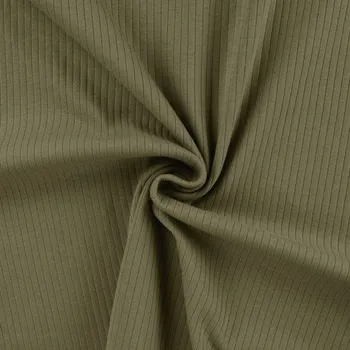 Úplet žebrovaný široký, khaki 280 (E) (Široký žebrovaný úplet z Holandska)