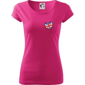 Dámské tričko Británie srdce prso - Dámské triko Pure - XS ( Purpurová )