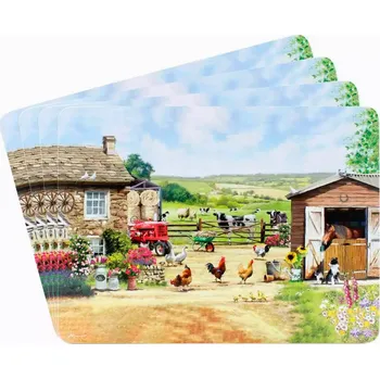 prostírání Leonardo, Anglie Leonardo - Korkové prostírání, dekor Farma se zvířaty 4 ks - 29*22 cm