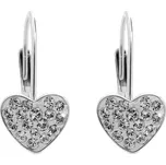 Stříbrné náušnice se Swarovski Elements srdce Krystal