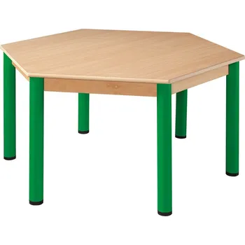 Jídelní stůl Stůl šestistranný prům. 120 cm / kovové nohy s rektifikační patkou výška 36 cm