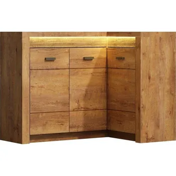 Komoda Rohová komoda Indianapolis I-15 JASAN SVĚTLÝ 131 x 90 cm