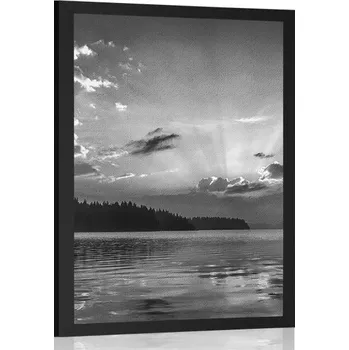 Plakát Dovido Plakát odraz horského jezera v černobílém provedení