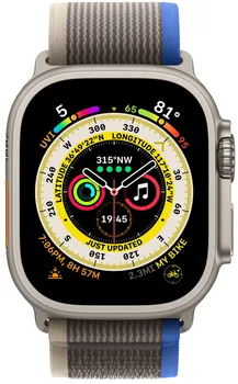 hodinky Apple Watch ultra s modrošedým trailovým řemínkem