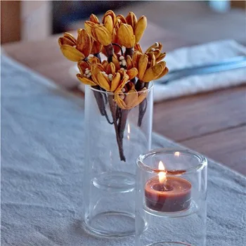 Svícen HD Home Design svícen nebo vázička sklo 13 x 6 x 6 cm