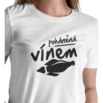 Dámské tričko Dámské triko bílé - Poháněná vínem XL
