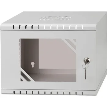 Rozvaděč LEXI-Net 10" nástěnný rozvaděč Basic 4U 292x300, skleněné dveře, bez zad, svařovaný, šedý