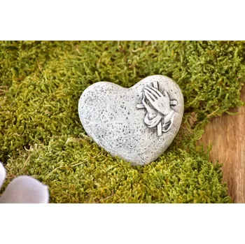 Smuteční dekorace srdce 3,5x7,5x7,5 cm (120801 015 CAP-67-00782-20 srdce šedé)