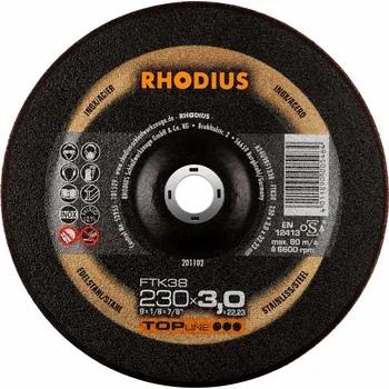 Řezný kotouč Rhodius 201102 | Řezný kotouč 230 x 3,0 x 22,23 mm, FTK38 vypouklý
