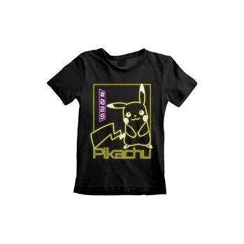 Pánské tričko Dětské tričko Pokémon: Pikachu Neon (3-4 roky) černá bavlna