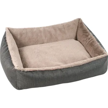 Pelíšek pro psa O´LALA PETS Ortopedický pelech COUCH z paměťové pěny s okrajem Tm. šedá 80x60cm