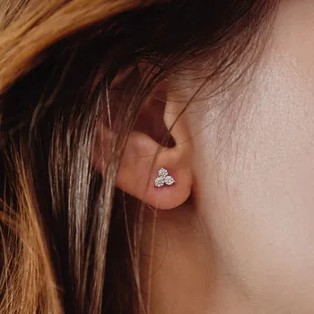 Náušnice Silver Trio Stud náušnice 1ks