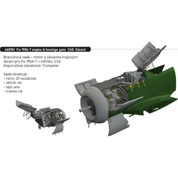 Plastikový model Eduard 1/48 Fw 190A-7 engine & fuselage guns (EDUARD)