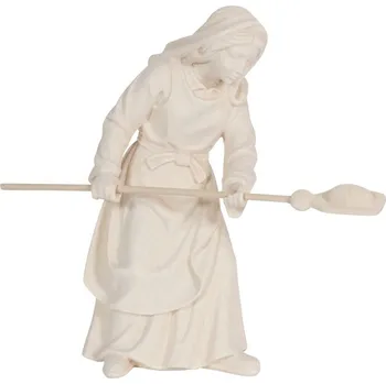 Vánoce Ornatis Žena pečící chleba Provedení: Přírodní bez malování, Velikost stojících figur dospělých postav: 11 cm Dřevěná vyřezávaná soška ženy pečící chléb