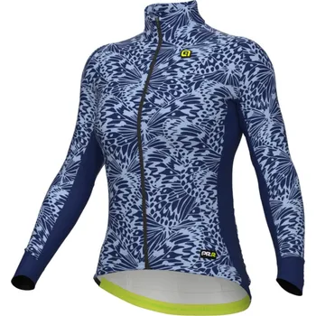cyklistický dres ALÉ Cyklistický dres s dlouhým rukávem zimní - PAPILLON PR-R - modrá/světle modrá