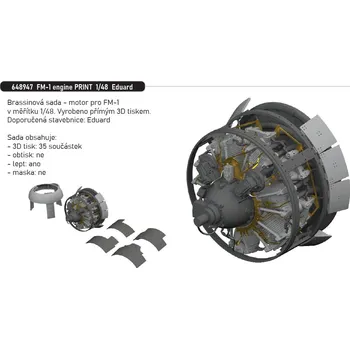Plastikový model Eduard 1/48 FM-1 engine PRINT (EDUARD)