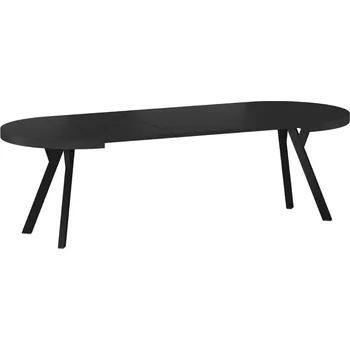 Rozkládací kulatý jídelní stůl DOMINGO 100(250)x100x76 černý/černá