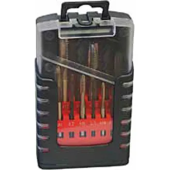 Závitořezný nástroj Bučovice Tools B104001 | Sada strojních závitníků válcovaných a vrtáků v kazetě typ D-1, HSS, M3 - M12, průchozí díra