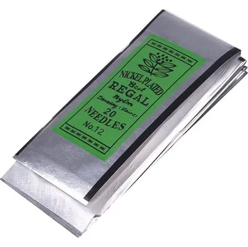 Jehly na korálky Regal 38 mm, malé, nikl velikost č. 12