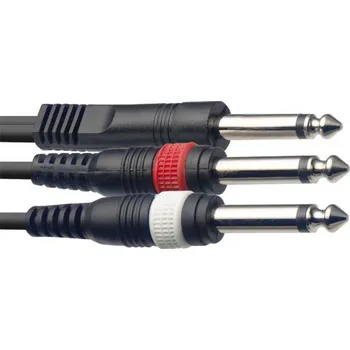 Audio kabel Stagg SYC3/P2P E, kabel Jack 6,3 mm mono samec – 2x Jack 6,3 mm mono samec, 3m
