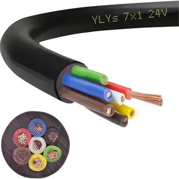 elektrický kabel Kabel YLYs 7 x 1 24V černá - automobilový kabel