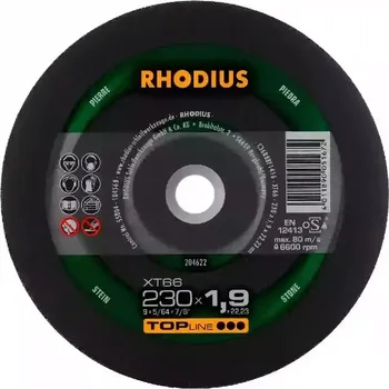 Řezný kotouč Rhodius 204622 | Řezný kotouč 230 x 1,9 x 22,23 mm, XT66, rovný