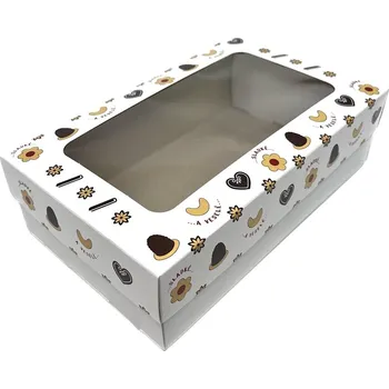 Dárková krabička Vánoční krabička "České vánoce" s průhledným okénkem na 1 kg cukroví 25x15x7 cm