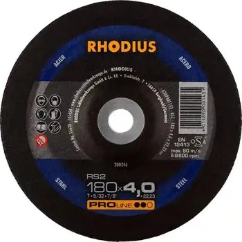 Brusný kotouč Rhodius 200246 | Brusný kotouč 180 x 4,0 x 22,23 mm vypouklý, RS2