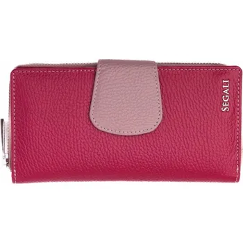 Módní doplněk SEGALI Dámská kožená peněženka SG-27617 růžová