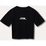 Dívčí tričko s krátkým rukávem Icon - černá 152