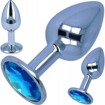 Anální šperk LOLO anální kolík s modrým krystalem - 3,5cm