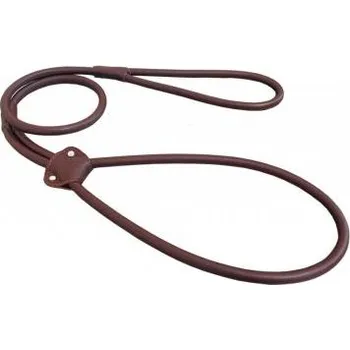 Vodítko pro psa BafPet Vodítko předváděcí šité kulatá kůže hnědé 120 cm/7 mm