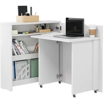 Psací stůl Lenart Rozkládací psací stůl Work Concept SLIM CW-02P - bílý lesk