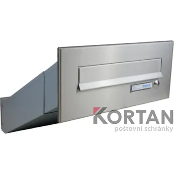 Poštovní schránka 1x poštovní schránka D-042 k zazdění do sloupku + čelní deska se zvonkem ČD-2 - NEREZ / šedá (Bez podsvětlení)