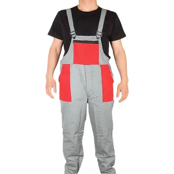 Kšandy Monterky na šle NIKA Šedooranžové (Pánské montérky na kšandy)