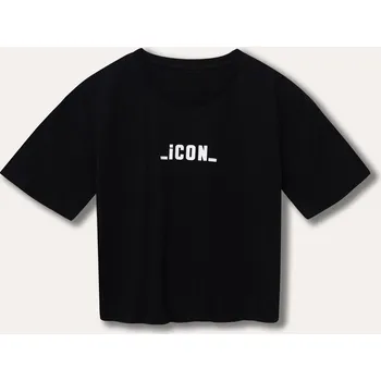 Dívčí tričko s krátkým rukávem Icon - černá 146