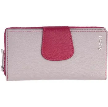 Módní doplněk SEGALI Dámská kožená peněženka SG-27617 šedá/růžová